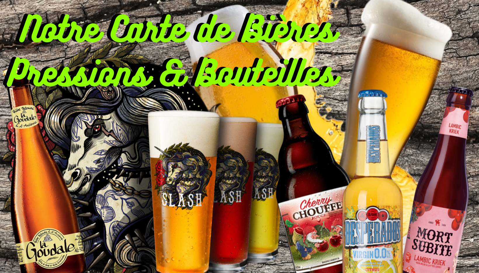 Carte Bières Pressions & Bouteilles